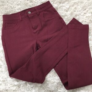Soft Skinny pants, Burgandy, small